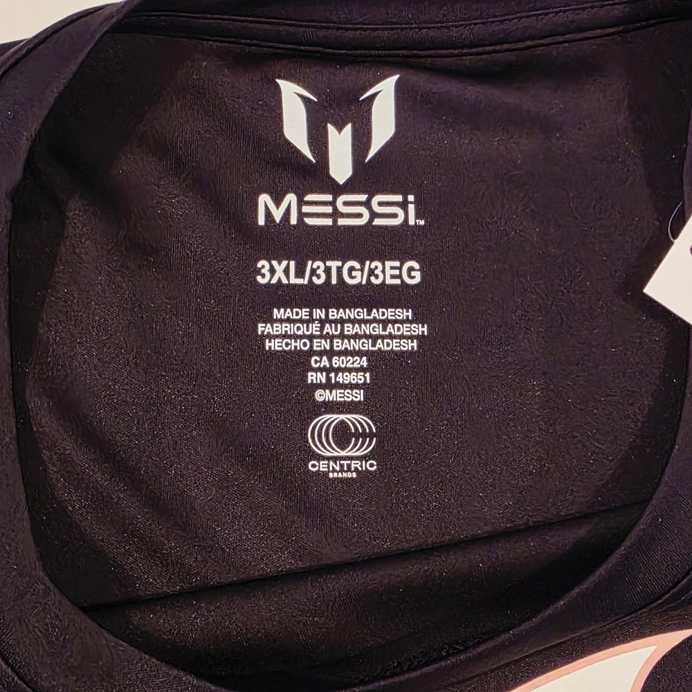 Messi Logo Tee MMN0076USW Men 3XL Black Stretch Limo Soccer Graphic T-Shirt NWT - Picture 8 of 10